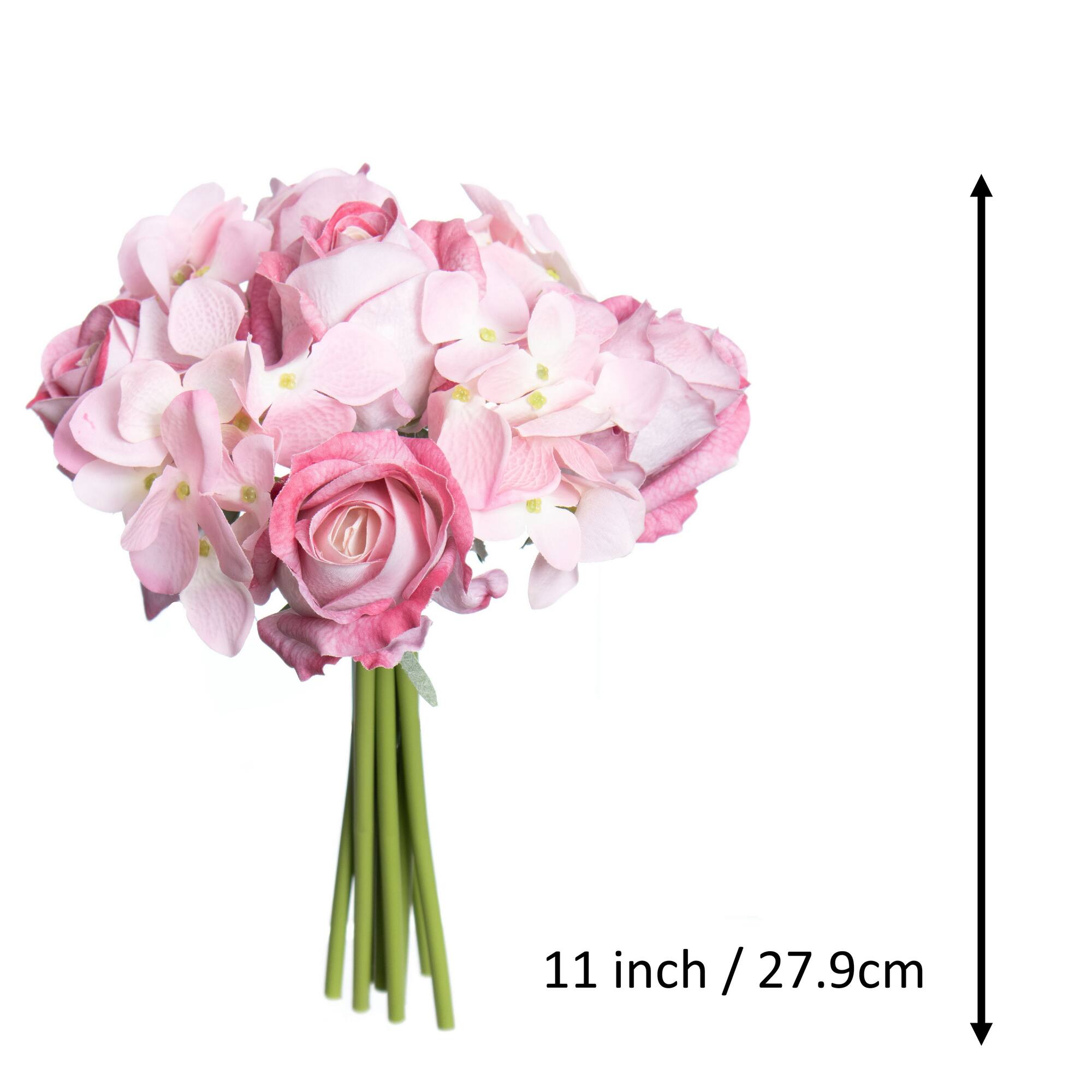 11" Pink Rose & Hydrangea Real Touch Stem Bundle by Ashland®